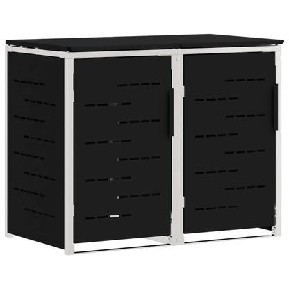 Wheelie Bin Storage for 2 Bins 240L Stainless Steel Black
