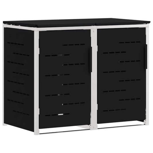 Wheelie Bin Storage for 2 Bins 240L Stainless Steel Black