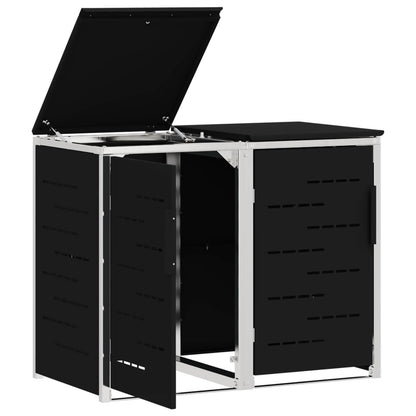 Wheelie Bin Storage for 2 Bins 240L Stainless Steel Black