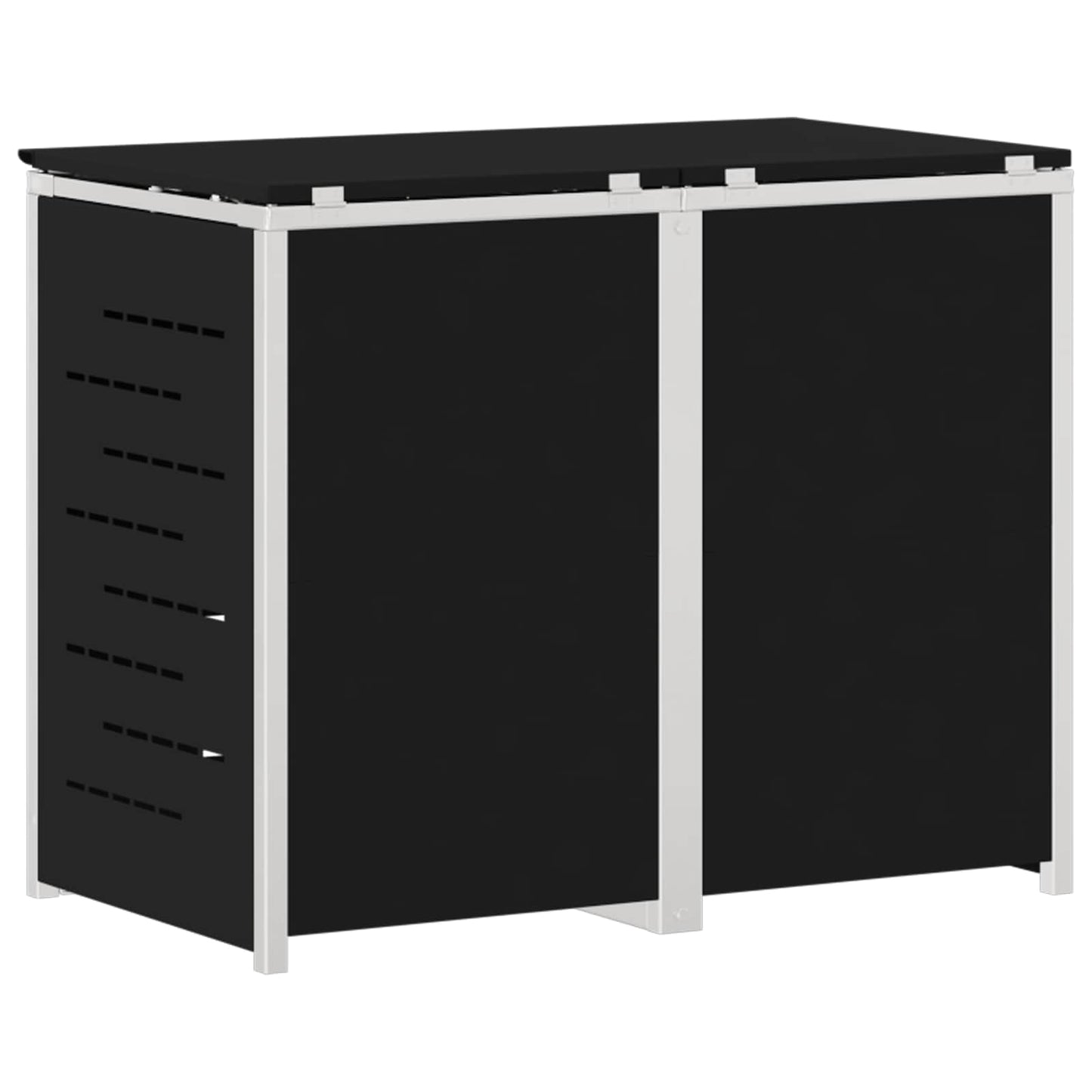 Wheelie Bin Storage for 2 Bins 240L Stainless Steel Black