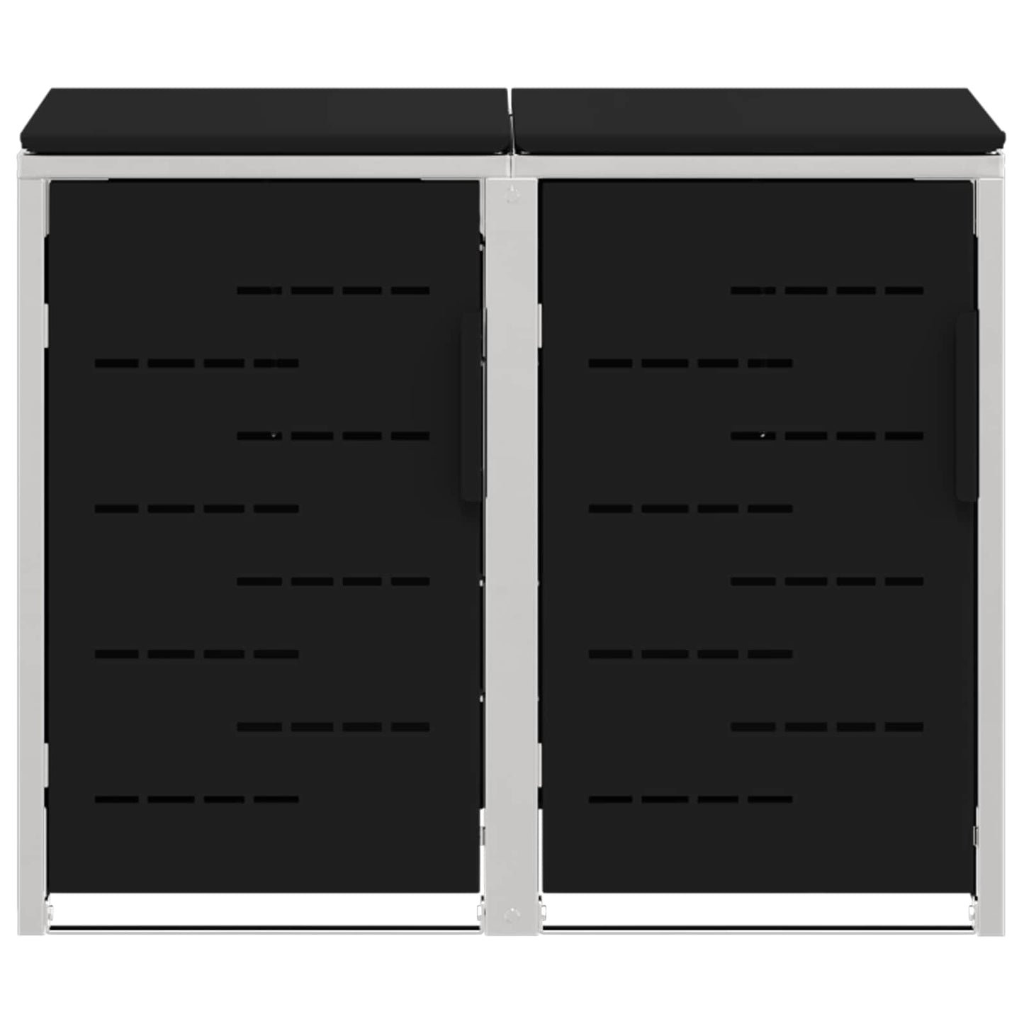 Wheelie Bin Storage for 2 Bins 240L Stainless Steel Black