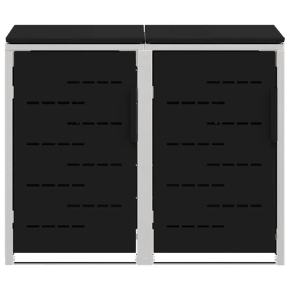 Wheelie Bin Storage for 2 Bins 240L Stainless Steel Black