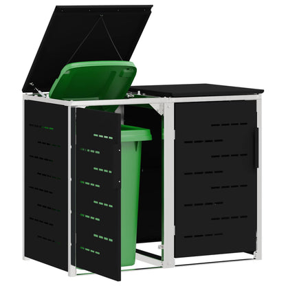 Wheelie Bin Storage for 2 Bins 240L Stainless Steel Black