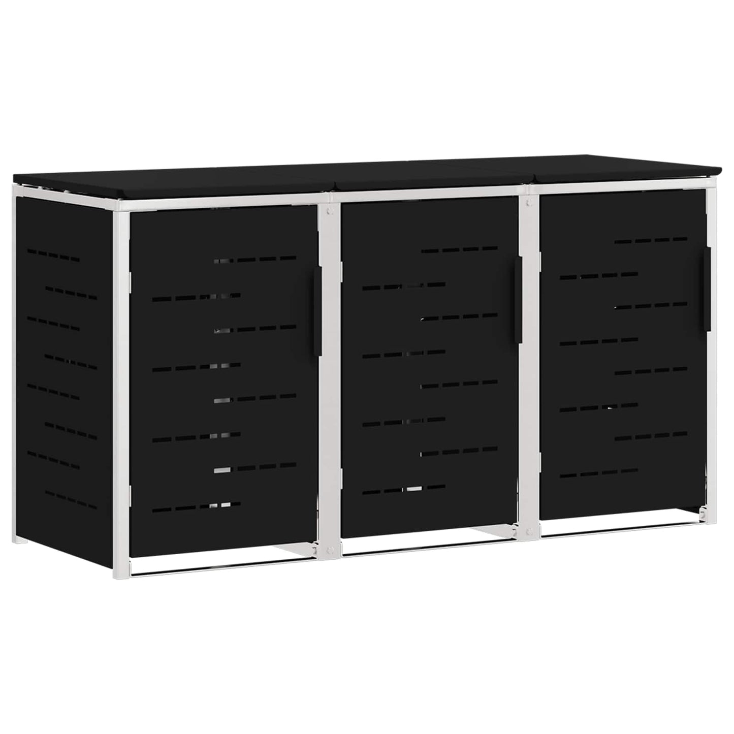 Wheelie Bin Storage for 3 Bins 240L Stainless Steel Black