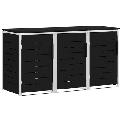 Wheelie Bin Storage for 3 Bins 240L Stainless Steel Black