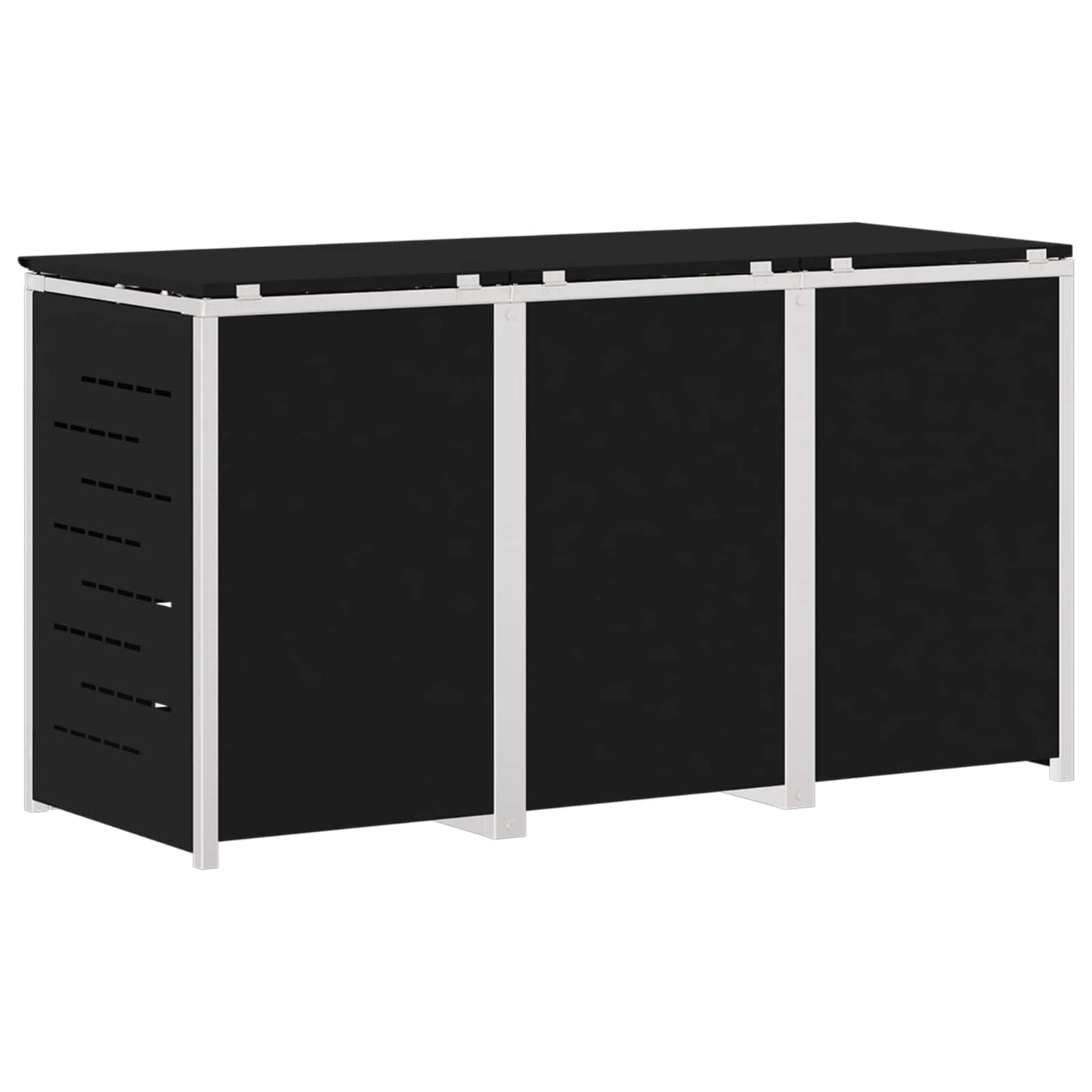 Wheelie Bin Storage for 3 Bins 240L Stainless Steel Black