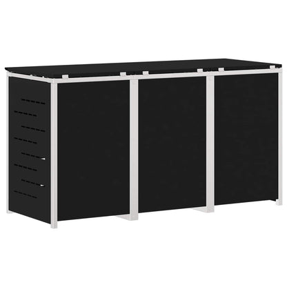 Wheelie Bin Storage for 3 Bins 240L Stainless Steel Black