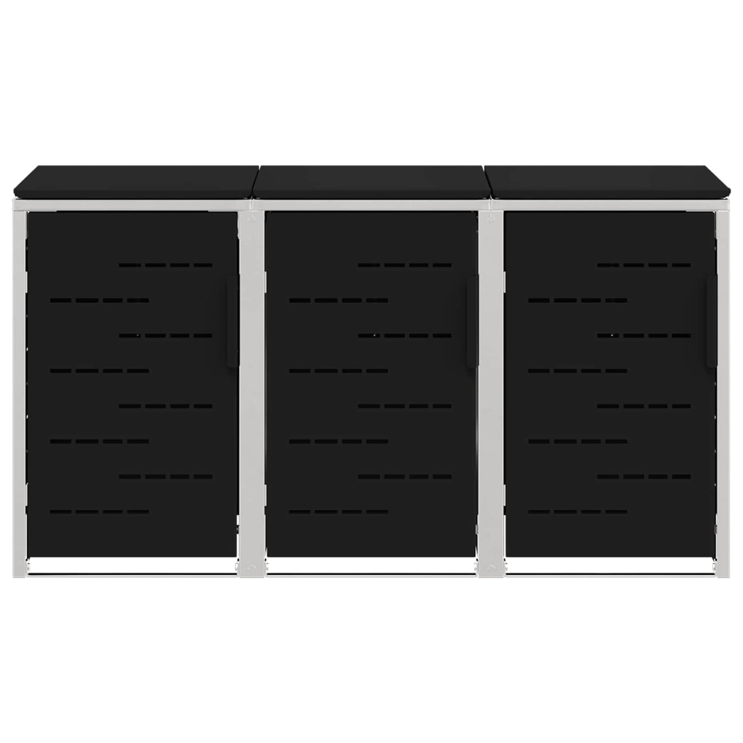 Wheelie Bin Storage for 3 Bins 240L Stainless Steel Black