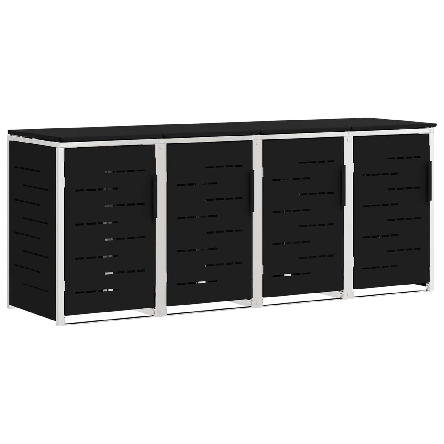 Wheelie Bin Storage for 4 Bins 240L Stainless Steel Black