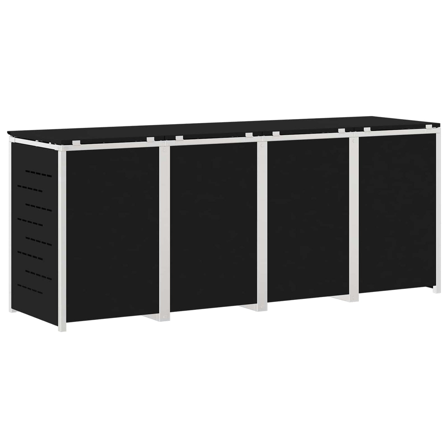 Wheelie Bin Storage for 4 Bins 240L Stainless Steel Black