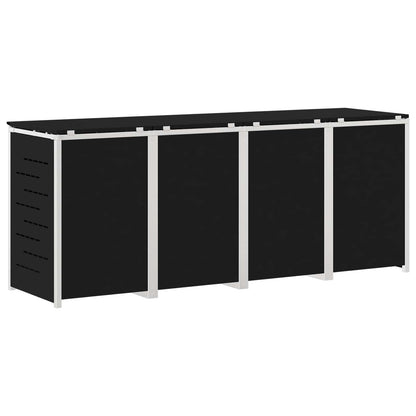 Wheelie Bin Storage for 4 Bins 240L Stainless Steel Black
