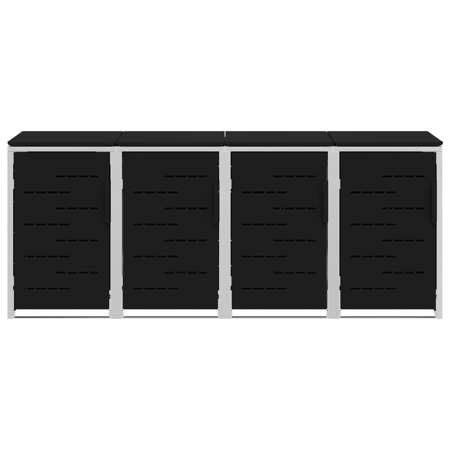 Wheelie Bin Storage for 4 Bins 240L Stainless Steel Black