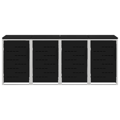 Wheelie Bin Storage for 4 Bins 240L Stainless Steel Black