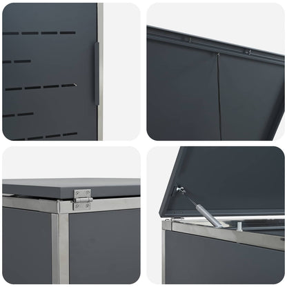 Wheelie Bin Storage for 2 Bins 240L Stainless Steel Anthracite