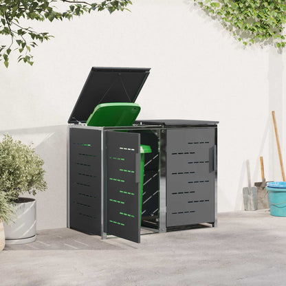 Wheelie Bin Storage for 2 Bins 240L Stainless Steel Anthracite