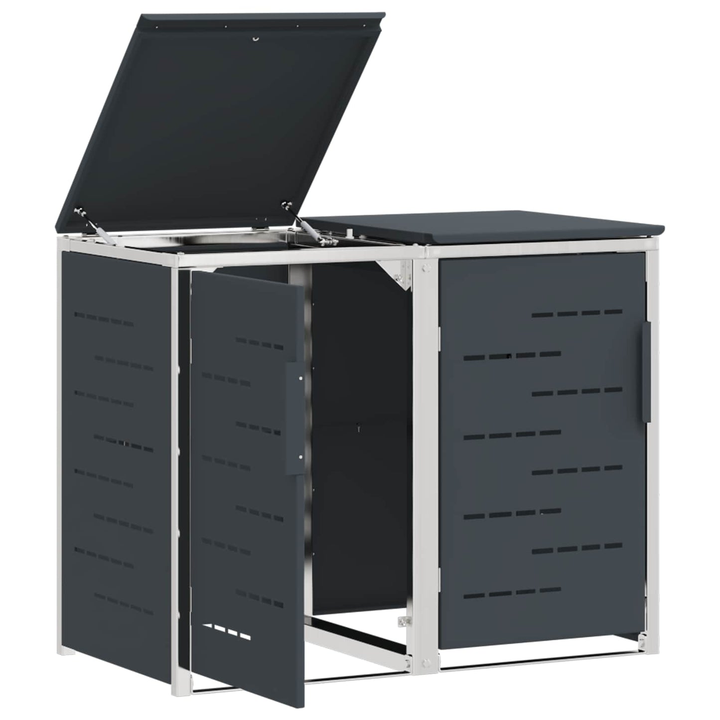 Wheelie Bin Storage for 2 Bins 240L Stainless Steel Anthracite