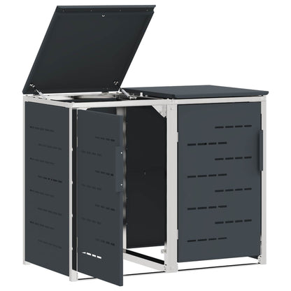 Wheelie Bin Storage for 2 Bins 240L Stainless Steel Anthracite