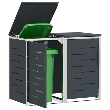 Wheelie Bin Storage for 2 Bins 240L Stainless Steel Anthracite