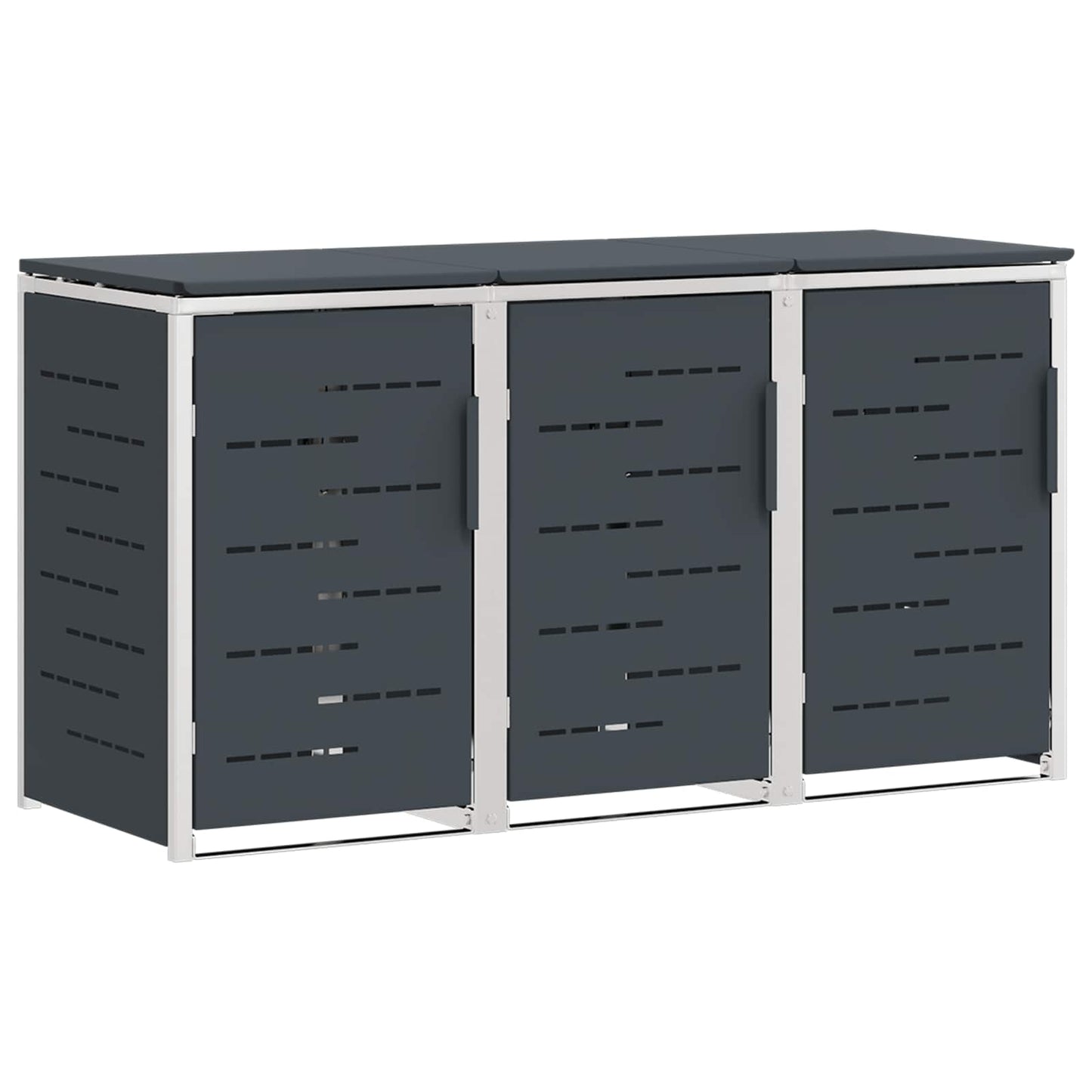 Wheelie Bin Storage for 3 Bins 240L Stainless Steel Anthracite