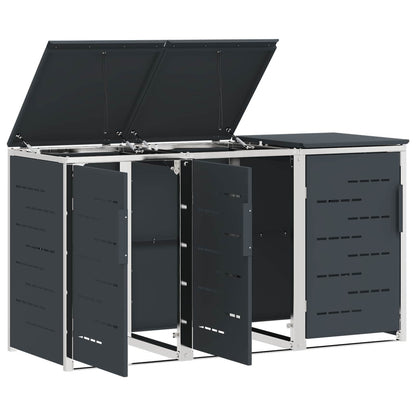 Wheelie Bin Storage for 3 Bins 240L Stainless Steel Anthracite