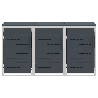 Wheelie Bin Storage for 3 Bins 240L Stainless Steel Anthracite