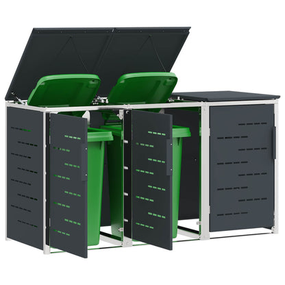 Wheelie Bin Storage for 3 Bins 240L Stainless Steel Anthracite