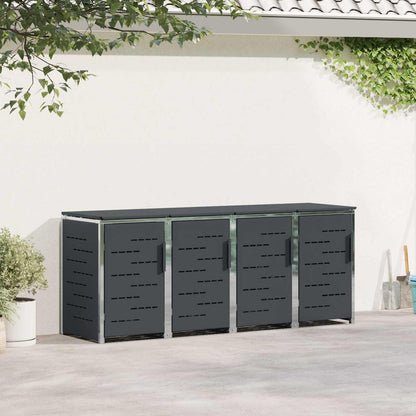 Wheelie Bin Storage for 4 Bins 240L Stainless Steel Anthracite