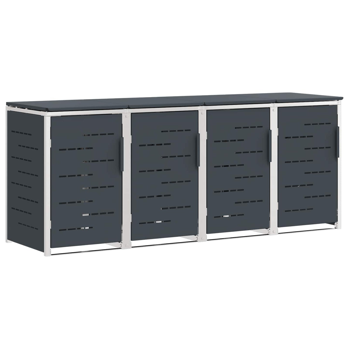 Wheelie Bin Storage for 4 Bins 240L Stainless Steel Anthracite