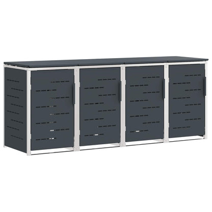 Wheelie Bin Storage for 4 Bins 240L Stainless Steel Anthracite