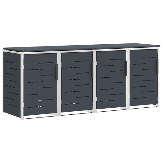 Wheelie Bin Storage for 4 Bins 240L Stainless Steel Anthracite