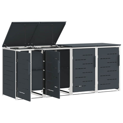 Wheelie Bin Storage for 4 Bins 240L Stainless Steel Anthracite