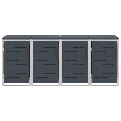 Wheelie Bin Storage for 4 Bins 240L Stainless Steel Anthracite