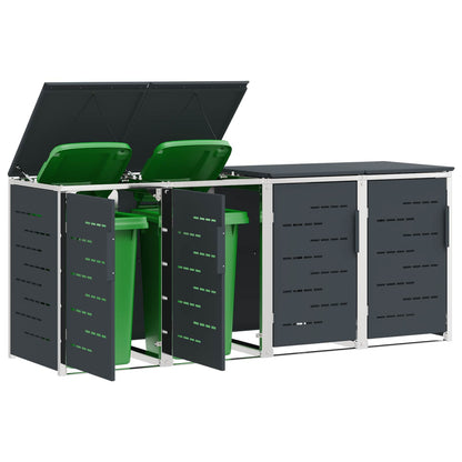 Wheelie Bin Storage for 4 Bins 240L Stainless Steel Anthracite