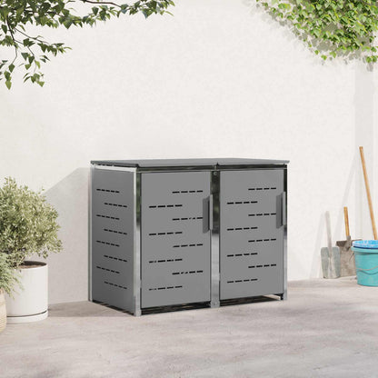 Wheelie Bin Storage for 2 Bins 240L Stainless Steel Grey