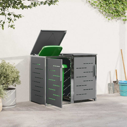 Wheelie Bin Storage for 2 Bins 240L Stainless Steel Grey