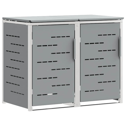 Wheelie Bin Storage for 2 Bins 240L Stainless Steel Grey