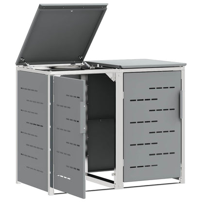 Wheelie Bin Storage for 2 Bins 240L Stainless Steel Grey