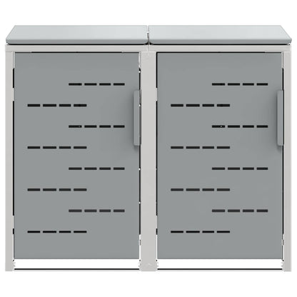 Wheelie Bin Storage for 2 Bins 240L Stainless Steel Grey