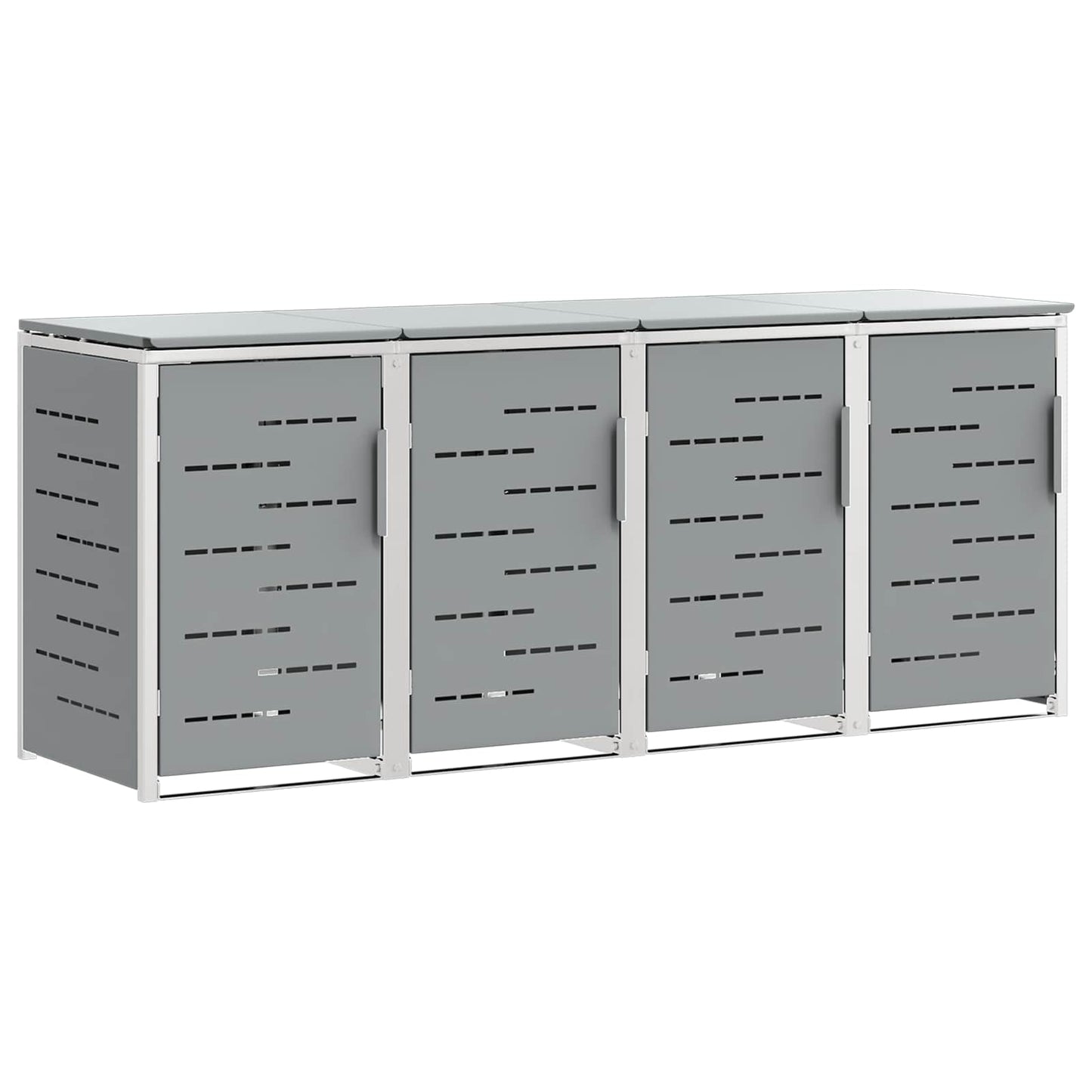 Wheelie Bin Storage for 4 Bins 240L Stainless Steel Grey