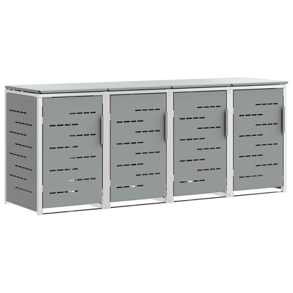 Wheelie Bin Storage for 4 Bins 240L Stainless Steel Grey