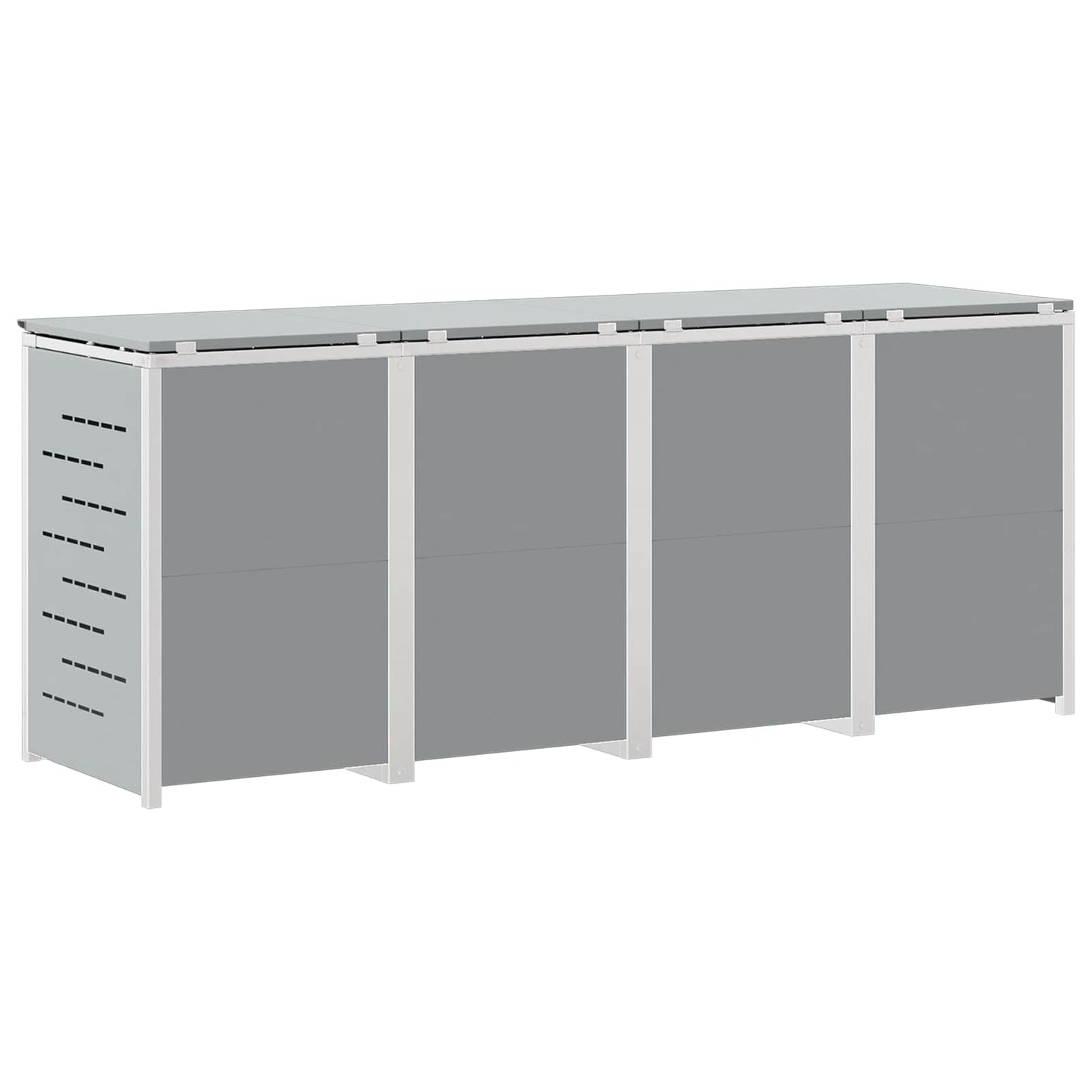 Wheelie Bin Storage for 4 Bins 240L Stainless Steel Grey