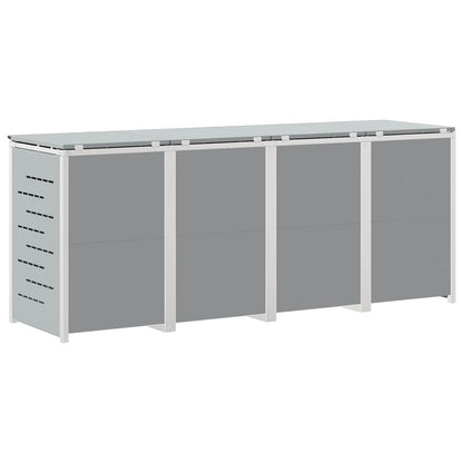 Wheelie Bin Storage for 4 Bins 240L Stainless Steel Grey