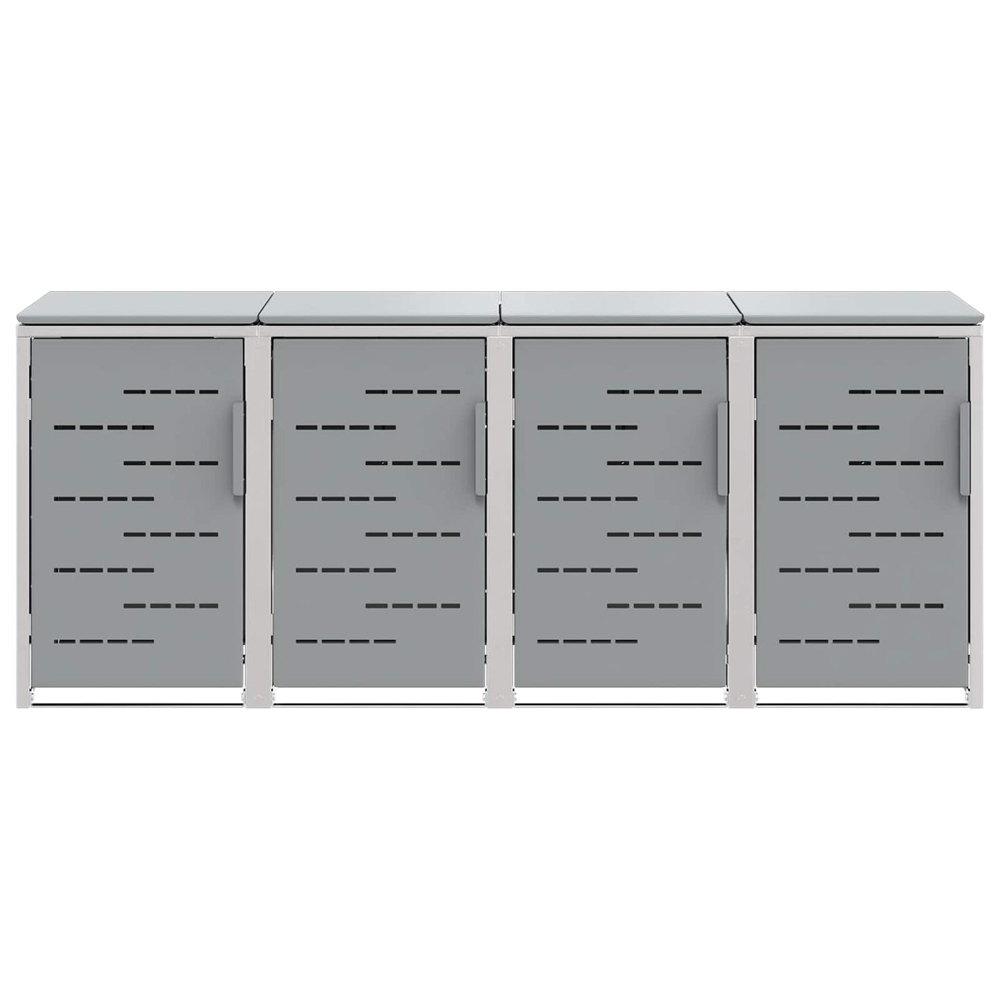 Wheelie Bin Storage for 4 Bins 240L Stainless Steel Grey