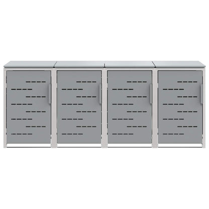 Wheelie Bin Storage for 4 Bins 240L Stainless Steel Grey