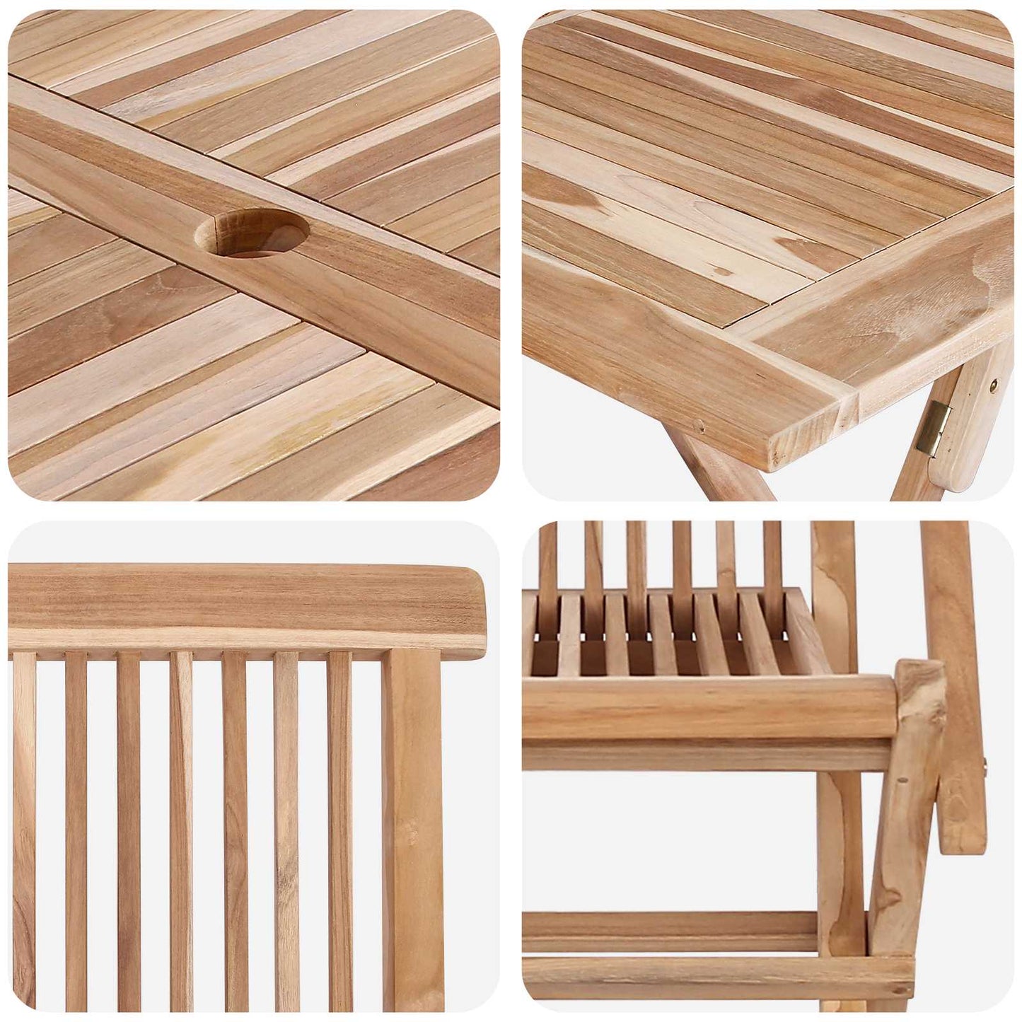 Garden Furniture Set 7 pcs Natural Solid Teak Wood