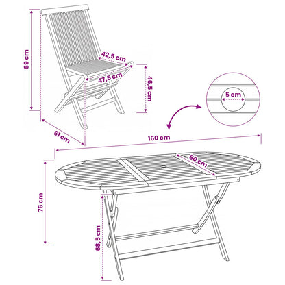 Garden Furniture Set 7 pcs Natural Solid Teak Wood