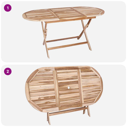 Garden Furniture Set 7 pcs Natural Solid Teak Wood