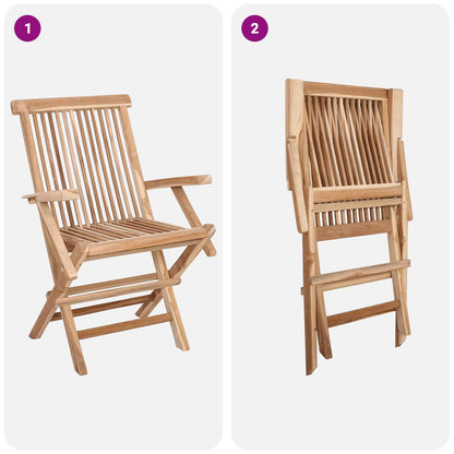 Garden Furniture Set 7 pcs Natural Solid Teak Wood