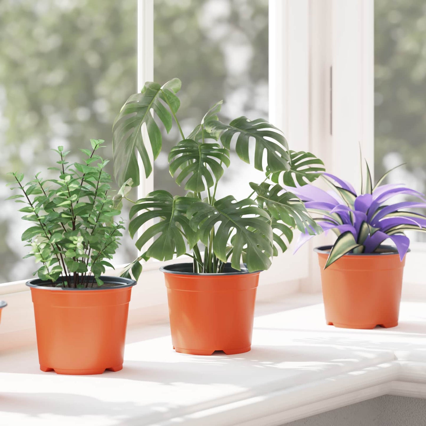Round Flower Pot 50 pcs Terracotta Ø 10 x 8 cm Plastic