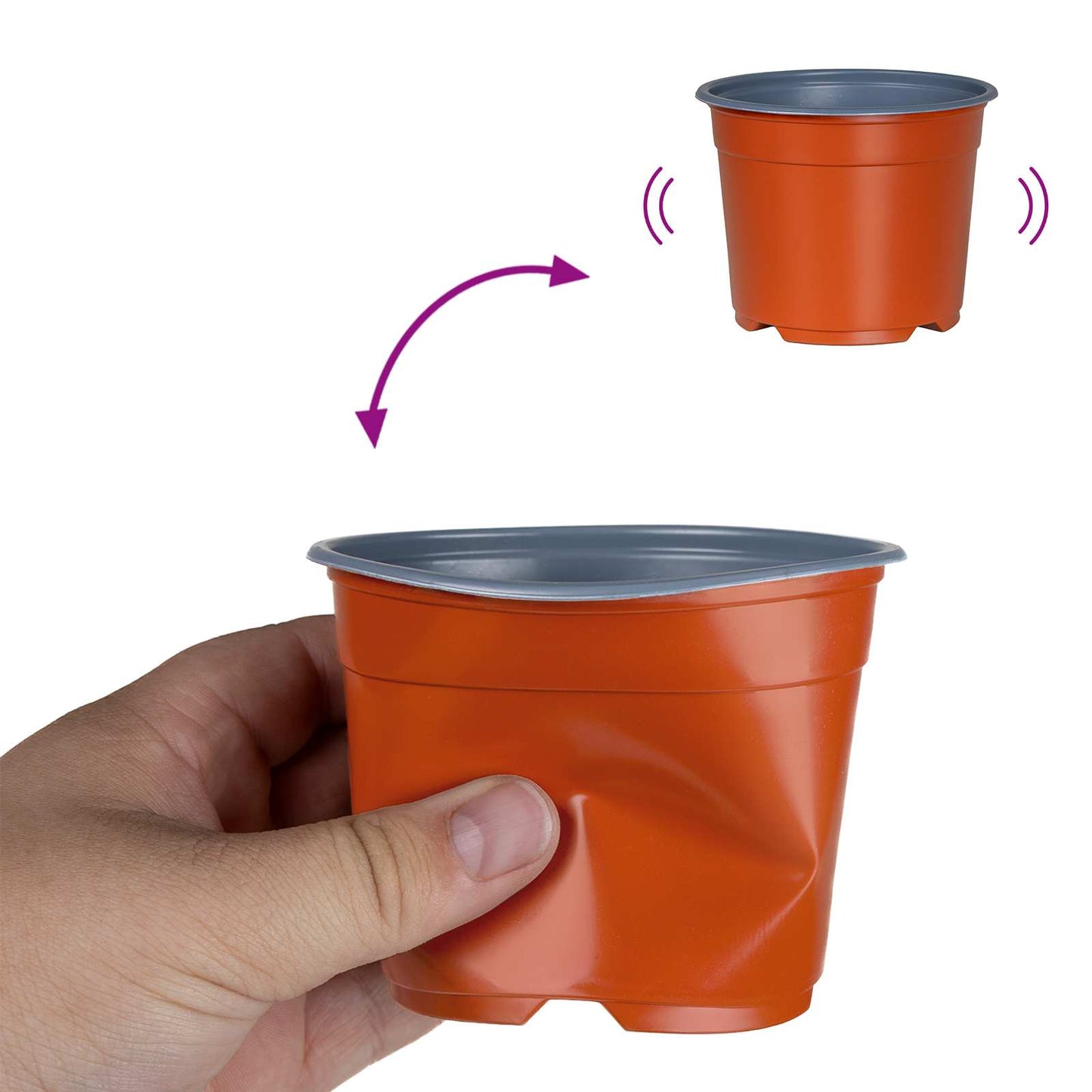 Round Flower Pot 50 pcs Terracotta Ø 10 x 8 cm Plastic
